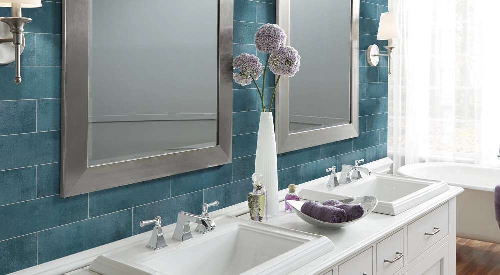 Bathroom Sink and Tiled Wall